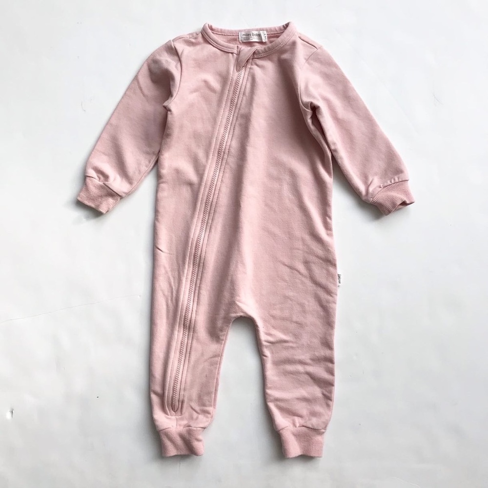 Miles Baby pink zip up jumper EUC 12 months